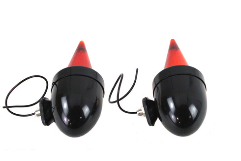 V-Twin Torpedo Bullet Lamp Set Black - 33-1774