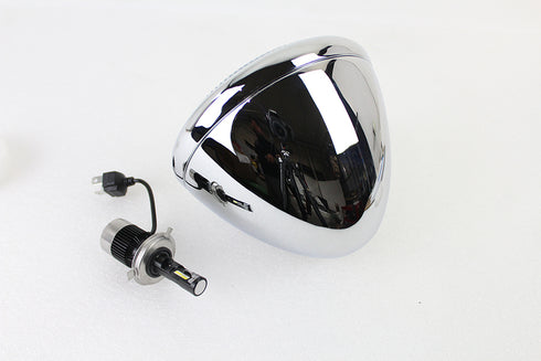 V-Twin 6-1/2 inch Spring Fork H-4/LED Headlamp Unit Chrome - 33-1787