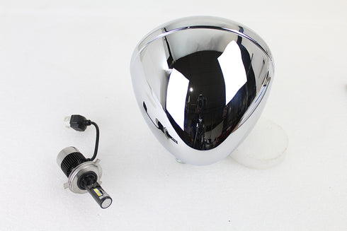 V-Twin 6-1/2 inch Spring Fork H-4/LED Headlamp Unit Chrome - 33-1787