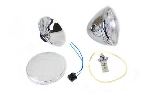 V-Twin 6-1/2 inch Spring Fork 6 Volt LED Headlamp Chrome - 33-1790