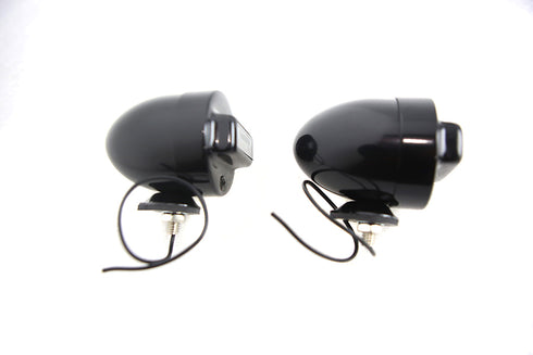 V-Twin Blackout Bullet Lamp Set Flat Black - 33-1795