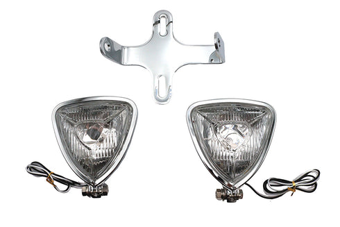 Wyatt Gatling Dual Triangle Headlamp Kit Chrome - 33-1796