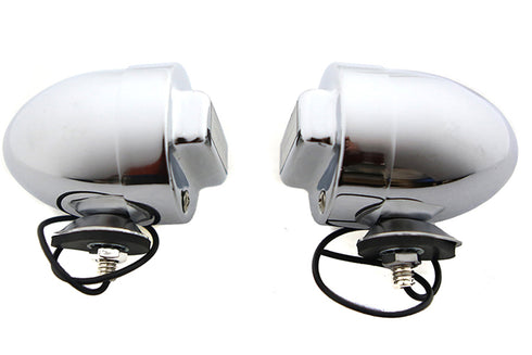 V-Twin Blackout Bullet Lamp Set Chrome - 33-1797
