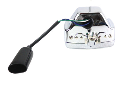 V-Twin 12 Volt Chopper Rectangular Headlamp Chrome - 33-1819