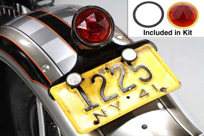 Wyatt Gatling Faceted Round Tail Lamp Lens Red - 33-1942