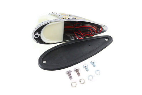 V-Twin Skull Head Front Fender Lamp Gold and Chrome - 33-1947