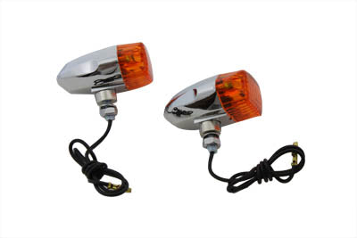 Wyatt Gatling Chrome Snake Eye Marker Lamp Set Amber - 33-2131