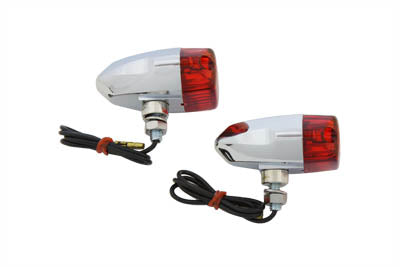 Wyatt Gatling Chrome Snake Eye Marker Lamp Set Red - 33-2132