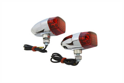 Wyatt Gatling Chrome Snake Eye Marker Lamp Set Red - 33-2132