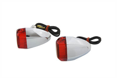 Wyatt Gatling Chrome Snake Eye Marker Lamp Set Red - 33-2132