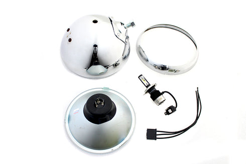 V-Twin 7 inch 12 Volt LED Glide Headlamp Chrome - 33-2267