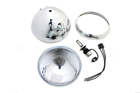 V-Twin 7 inch 12 Volt LED Glide Headlamp Chrome - 33-2267