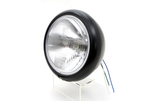 Wyatt Gatling 7 inch Headlamp Assembly H-4 Type Black - 33-3050