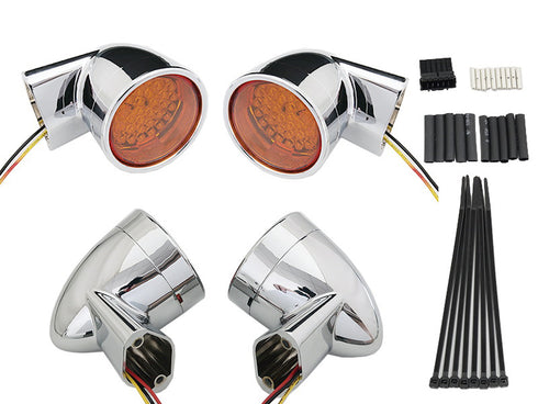 Wyatt Gatling Chrome Revox Bullet LED Turn Signal Lamp Kit - 33-5001