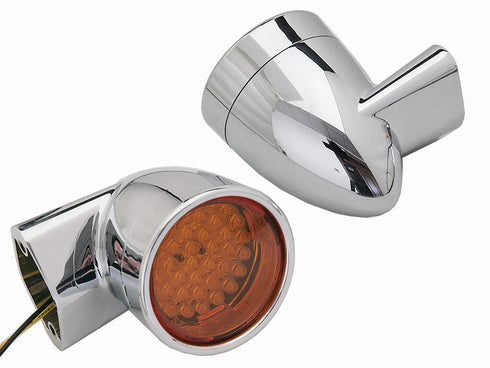 Wyatt Gatling Chrome Revox Bullet LED Rear Turn Signal Set - 33-5003