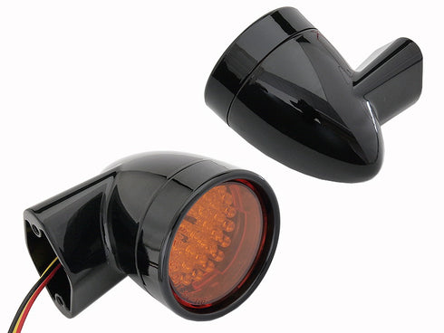Wyatt Gatling Black Revox Bullet LED Front Turn Signal Set - 33-5005