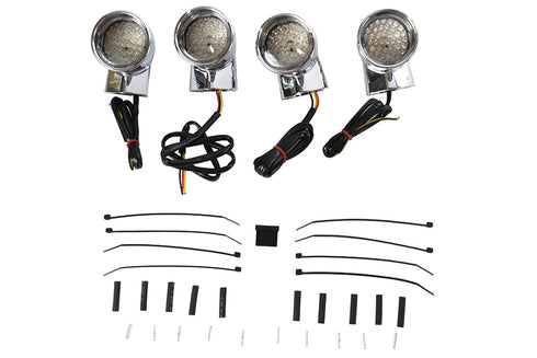 Wyatt Gatling Chrome Revox Bullet LED Turn Signal Lamp Kit - 33-5007