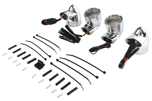 Wyatt Gatling Chrome Revox Bullet LED Turn Signal Lamp Kit - 33-5007
