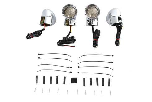 Wyatt Gatling Chrome Revox Bullet LED Turn Signal Lamp Kit - 33-5007