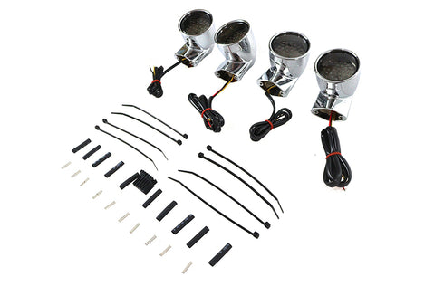 Wyatt Gatling Chrome Revox Bullet LED Turn Signal Lamp Kit - 33-5013