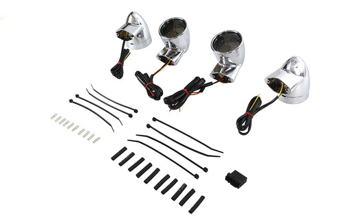 Wyatt Gatling Chrome Revox Bullet LED Turn Signal Lamp Kit - 33-5013