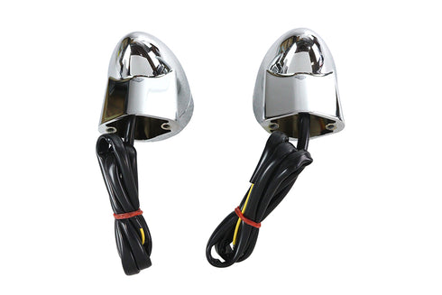Wyatt Gatling Chrome Revox Bullet LED Front Turn Signal Set - 33-5014