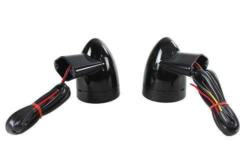 Wyatt Gatling Black Revox Bullet LED Front Turn Signal Set - 33-5017