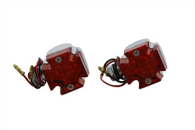 Wyatt Gatling Mini Marker Lamp Set Maltese Style Red Lens - 33-6058