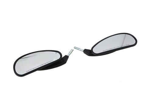 V-Twin Billet Style Teardrop Mirror Set Black - 34-0024