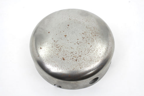 V-Twin Raw 6 inch Air Cleaner Cover with Logo - 34-0048