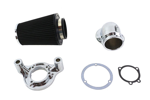 V-Twin M8 Heavy Breather Air Cleaner Kit Chrome - 34-0089