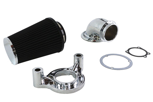 V-Twin M8 Heavy Breather Air Cleaner Kit Chrome - 34-0089