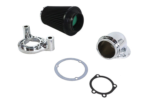 V-Twin M8 Heavy Breather Air Cleaner Kit Chrome - 34-0089