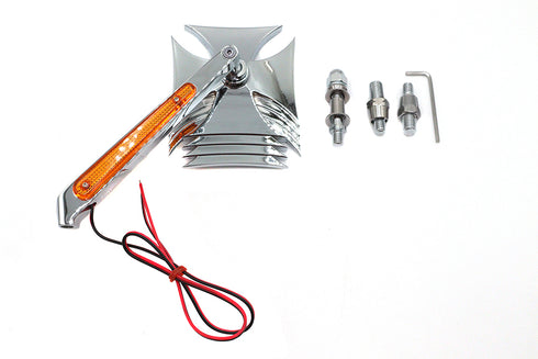 Wyatt Gatling Chrome Maltese Mirror with Billet LED Stem - 34-0121