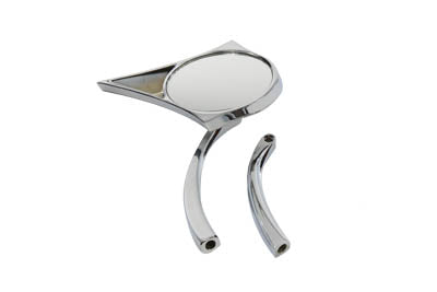 Wyatt Gatling Chrome Spike Oval Mirror with Solid Billet Stems - 34-0138