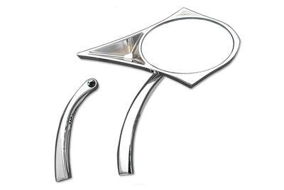 Wyatt Gatling Chrome Spike Oval Mirror with Solid Billet Stems - 34-0138