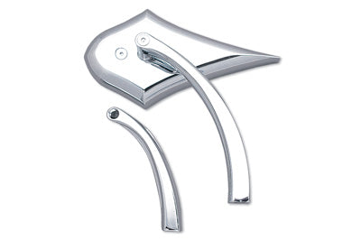 Wyatt Gatling Chrome Spike Oval Mirror with Solid Billet Stems - 34-0138