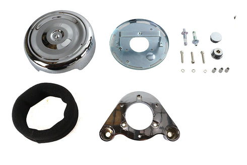 Wyatt Gatling 8 inch Round Air Cleaner Kit Chrome - 34-0265