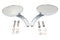Wyatt Gatling Oval Mirror Set with Billet 3 Slot Stem Chrome - 34-0328