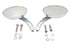Wyatt Gatling Oval Mirror Set with Billet 3 Slot Stem Chrome - 34-0328