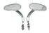 V-Twin Rectangle Taper Mirror Set with Billet Stems Chrome - 34-0333