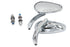 Wyatt Gatling Bullet Mirror Set with Billet Sculpted Stems Chrome - 34-0354