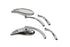 Wyatt Gatling Teardrop Mirror Set with Solid Billet Stems Chrome - 34-0357