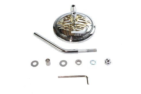 Wyatt Gatling Round Flame Mirror Chrome - 34-0377