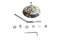 Wyatt Gatling Round Flame Mirror Chrome - 34-0377