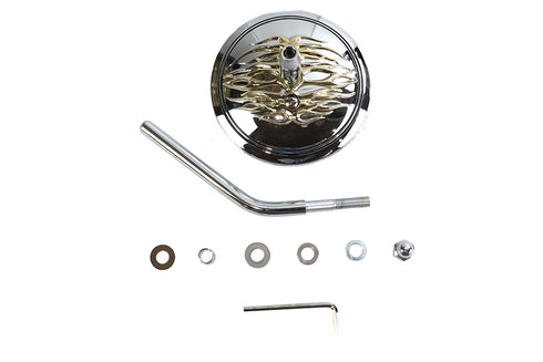 Wyatt Gatling Round Flame Mirror Chrome - 34-0377