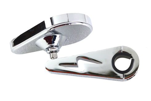 Wyatt Gatling Teardrop Mirror with Clamp on Billet Stem - 34-0383