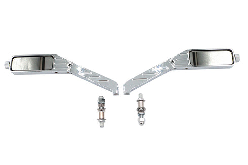 Wyatt Gatling Rectangle Ball Milled Mirror Set with Billet Stems - 34-0389