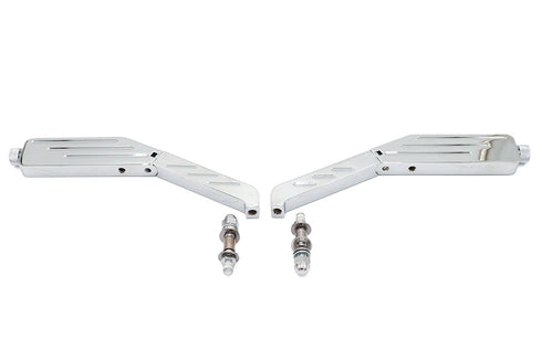 Wyatt Gatling Rectangle Ball Milled Mirror Set with Billet Stems - 34-0389