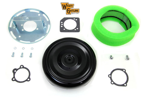 Wyatt Gatling Wyatt Gatling 8 inch Round Air Cleaner Kit with Black Cover - 34-0407